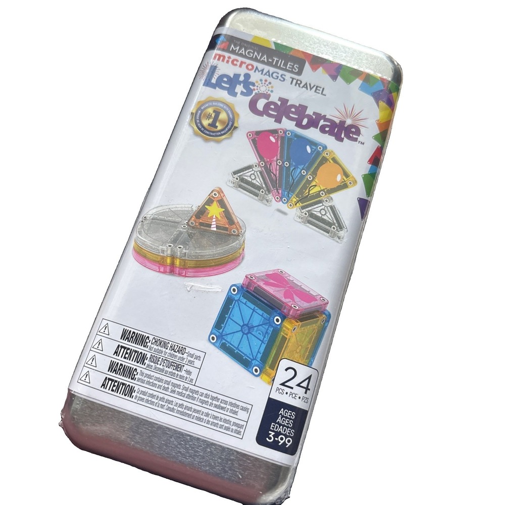 Magna-Tiles microMAGS Travel Set 24pc Let's Celebrate New!